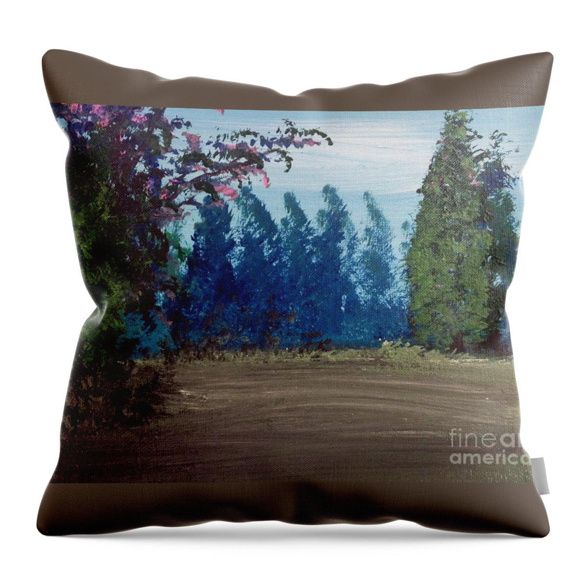 Blue Trees - Throw Pillow