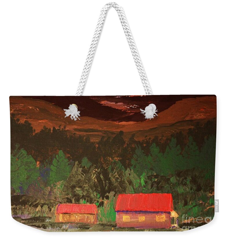 Cabins at the Foot of a Mountain - Weekender Tote Bag
