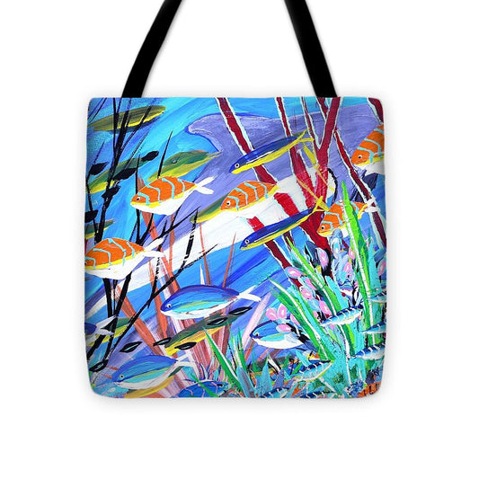 Colorful Coral Reef Scene - Tote Bag
