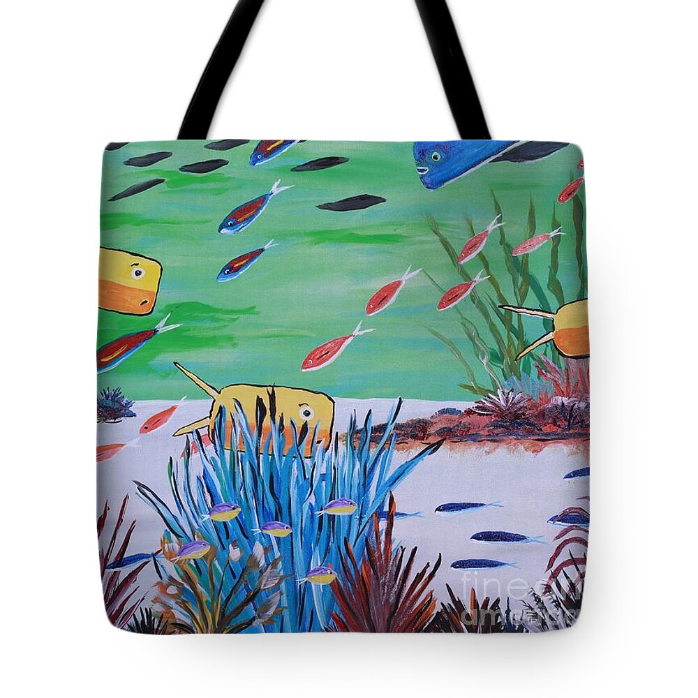 Colorful Fish in Vibrant Coral Reef - Tote Bag