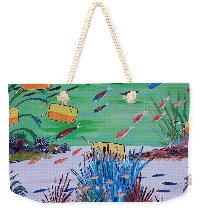 Colorful Fish in Vibrant Coral Reef - Weekender Tote Bag