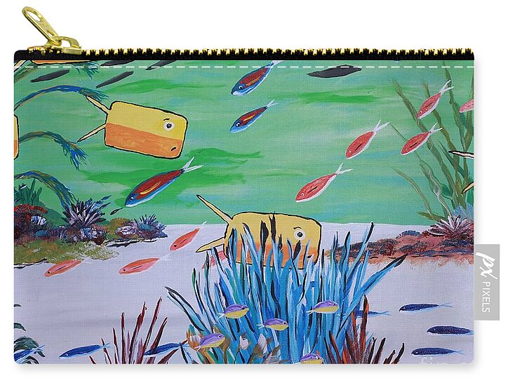 Colorful Fish in Vibrant Coral Reef - Zip Pouch