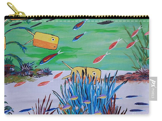 Colorful Fish in Vibrant Coral Reef - Zip Pouch