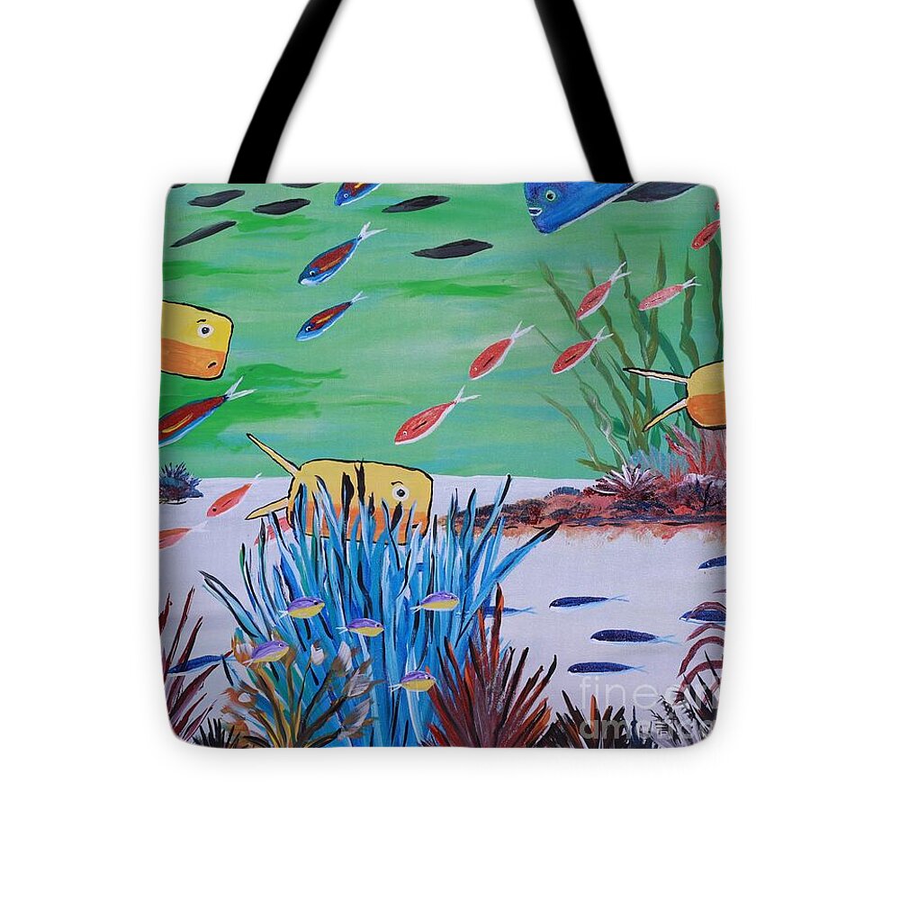 Colorful Fish in Vibrant Coral Reef - Tote Bag