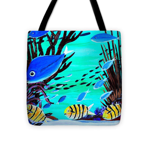 Colorful Fish in Vibrant Reef - Tote Bag