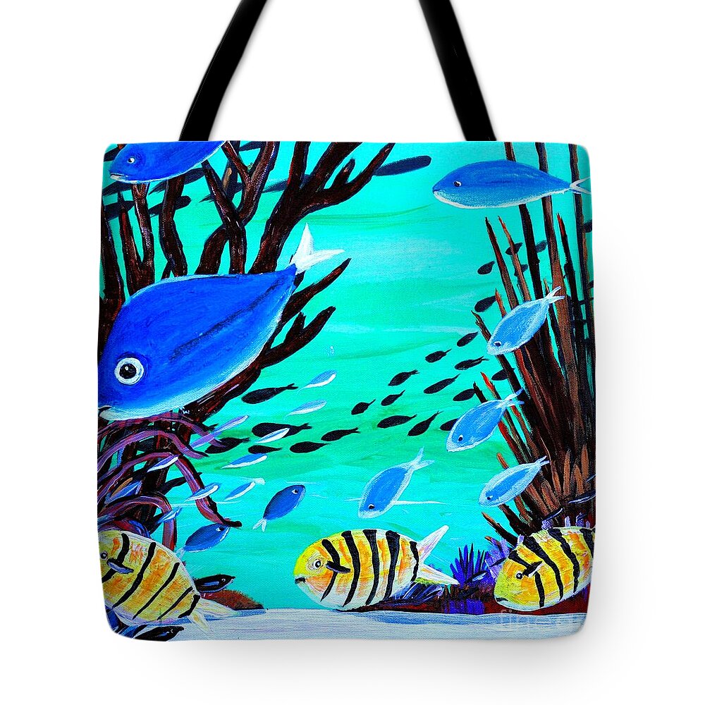 Colorful Fish in Vibrant Reef - Tote Bag