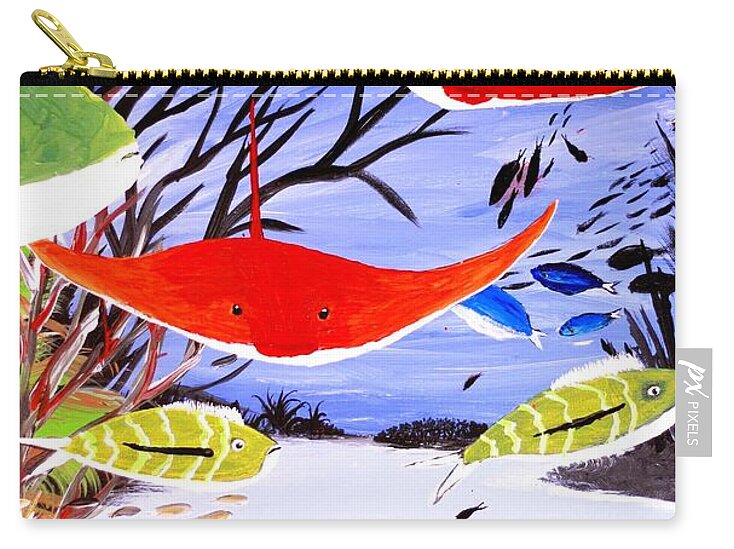 Colorful Marine Life in Motion - Zip Pouch