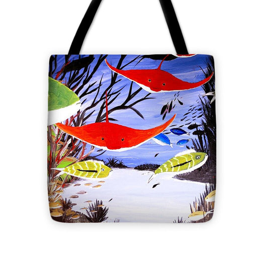 Colorful Marine Life in Motion - Tote Bag