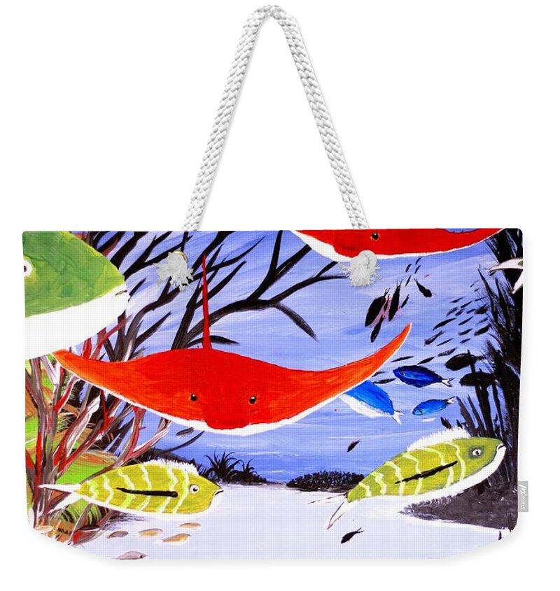 Colorful Marine Life in Motion - Weekender Tote Bag