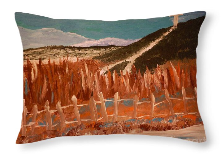 Cross on the Hill Pensacola - Throw Pillow