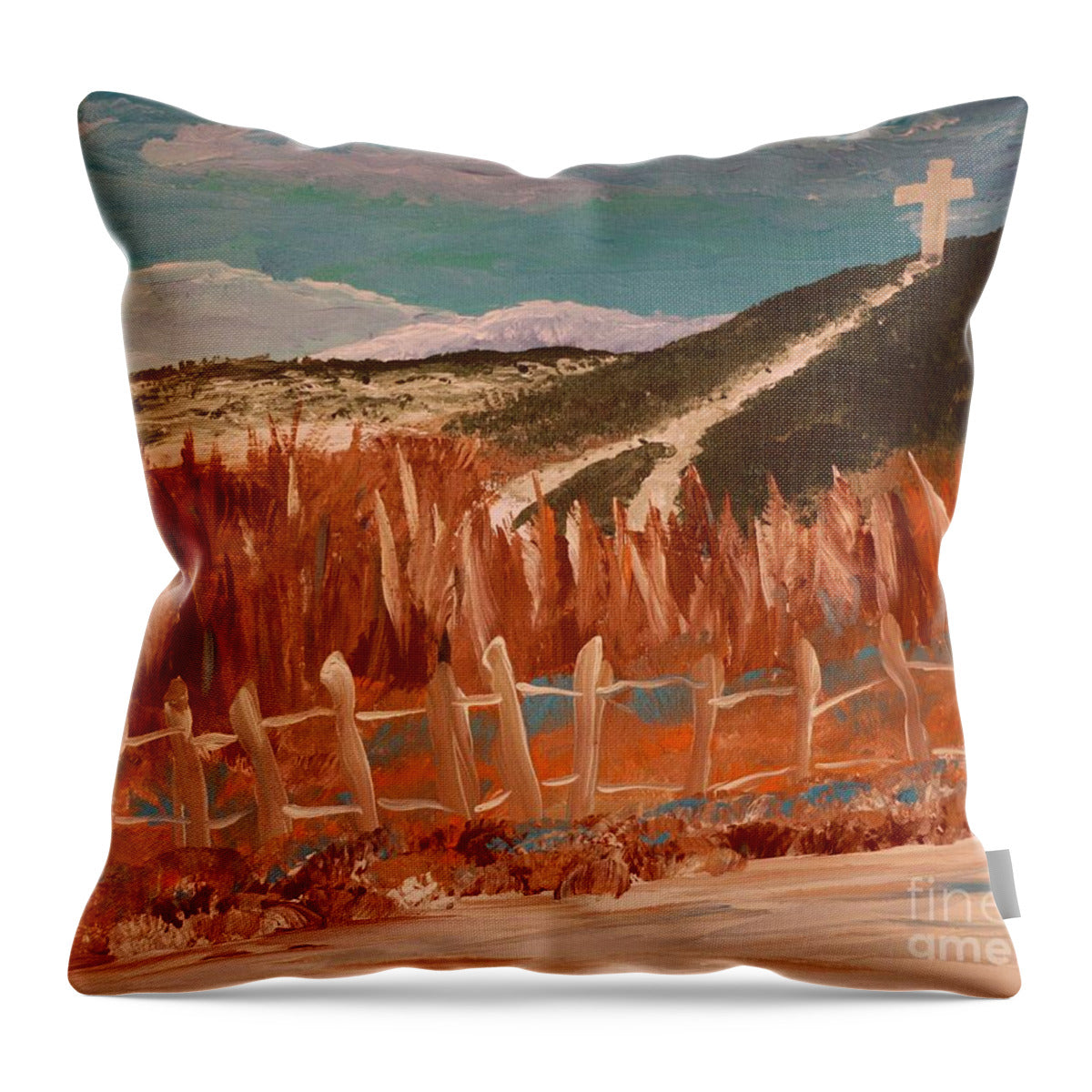 Cross on the Hill Pensacola - Throw Pillow