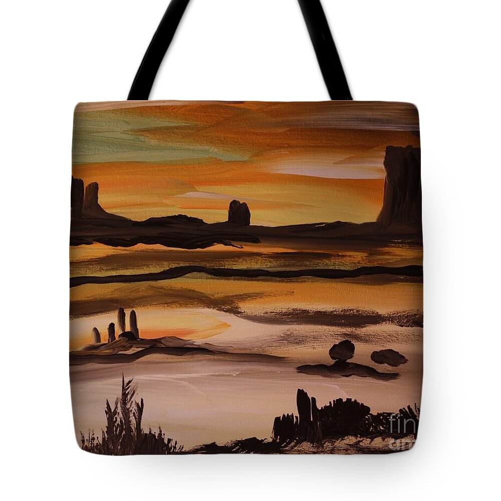 Desert Sunset Landscape - Tote Bag
