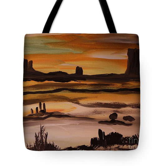 Desert Sunset Landscape - Tote Bag