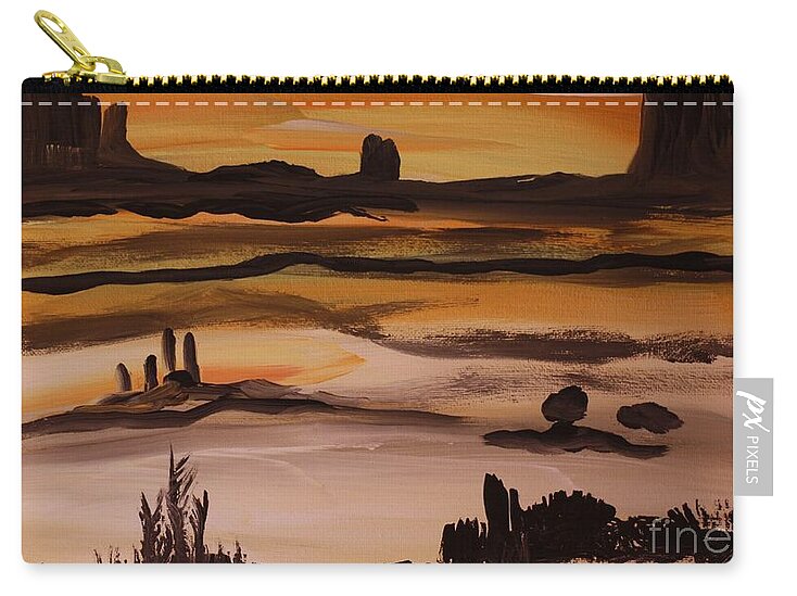 Desert Sunset Landscape - Zip Pouch