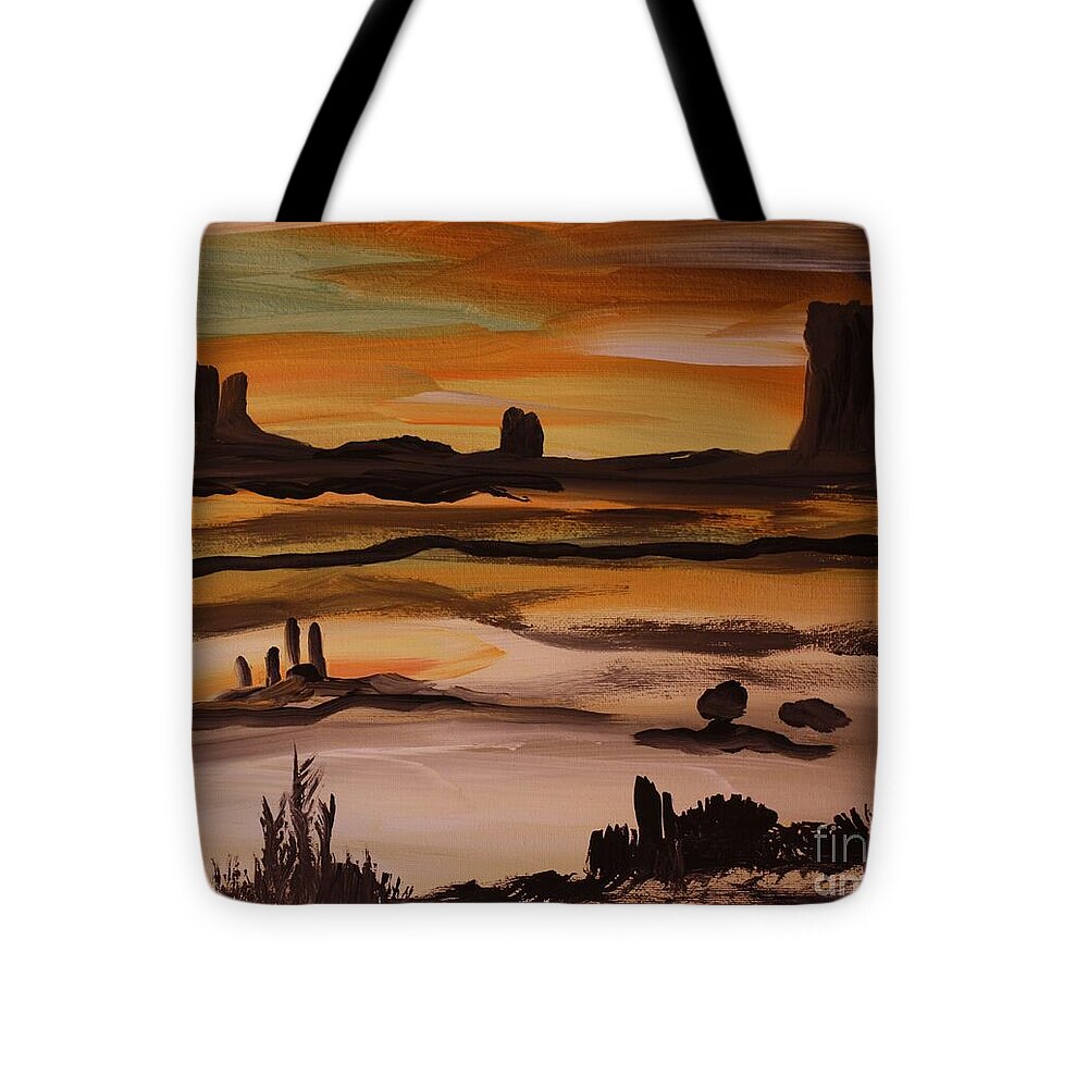 Desert Sunset Landscape - Tote Bag