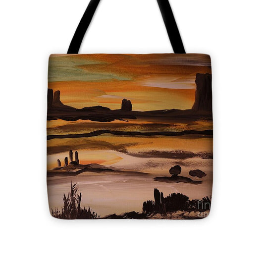 Desert Sunset Landscape - Tote Bag