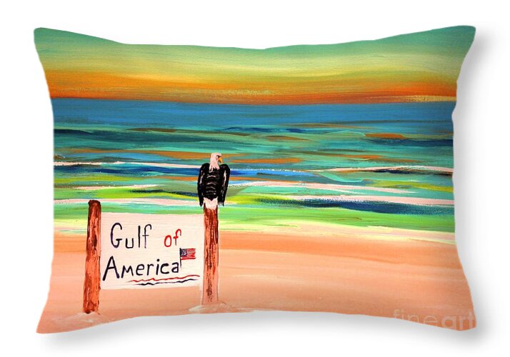 Eagle by the Gulf of America - Throw Pillow
