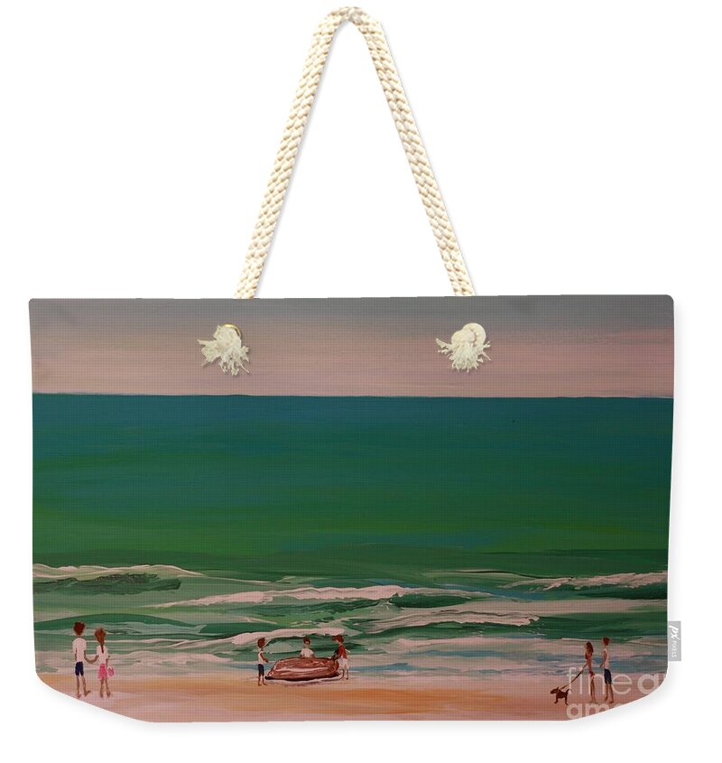 Family Day at the Beach - Weekender Tote Bag