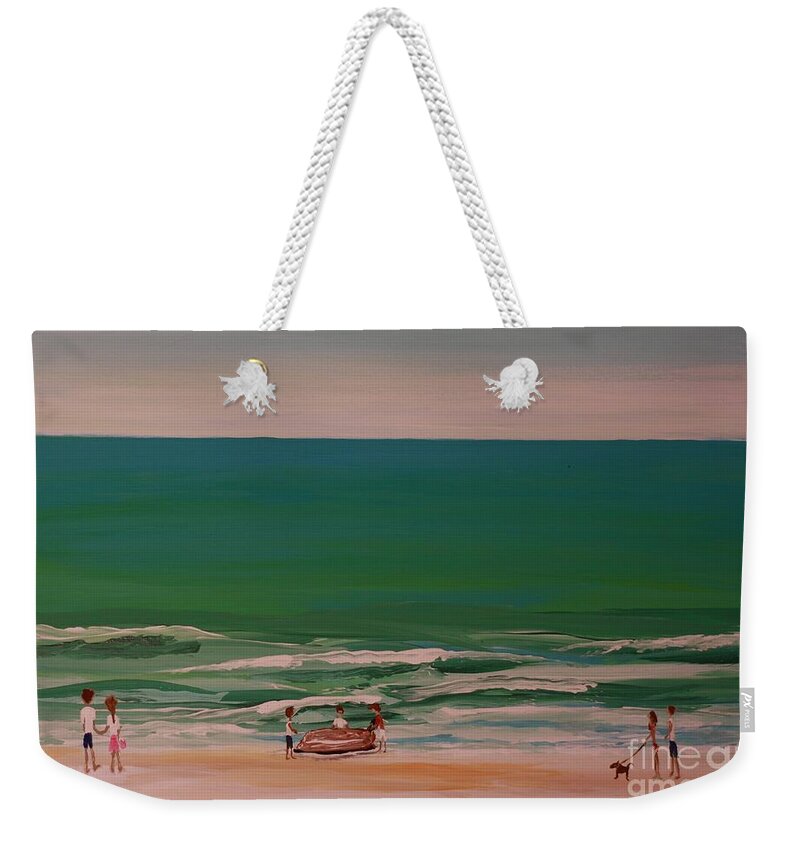 Family Day at the Beach - Weekender Tote Bag