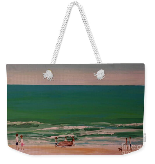 Family Day at the Beach - Weekender Tote Bag
