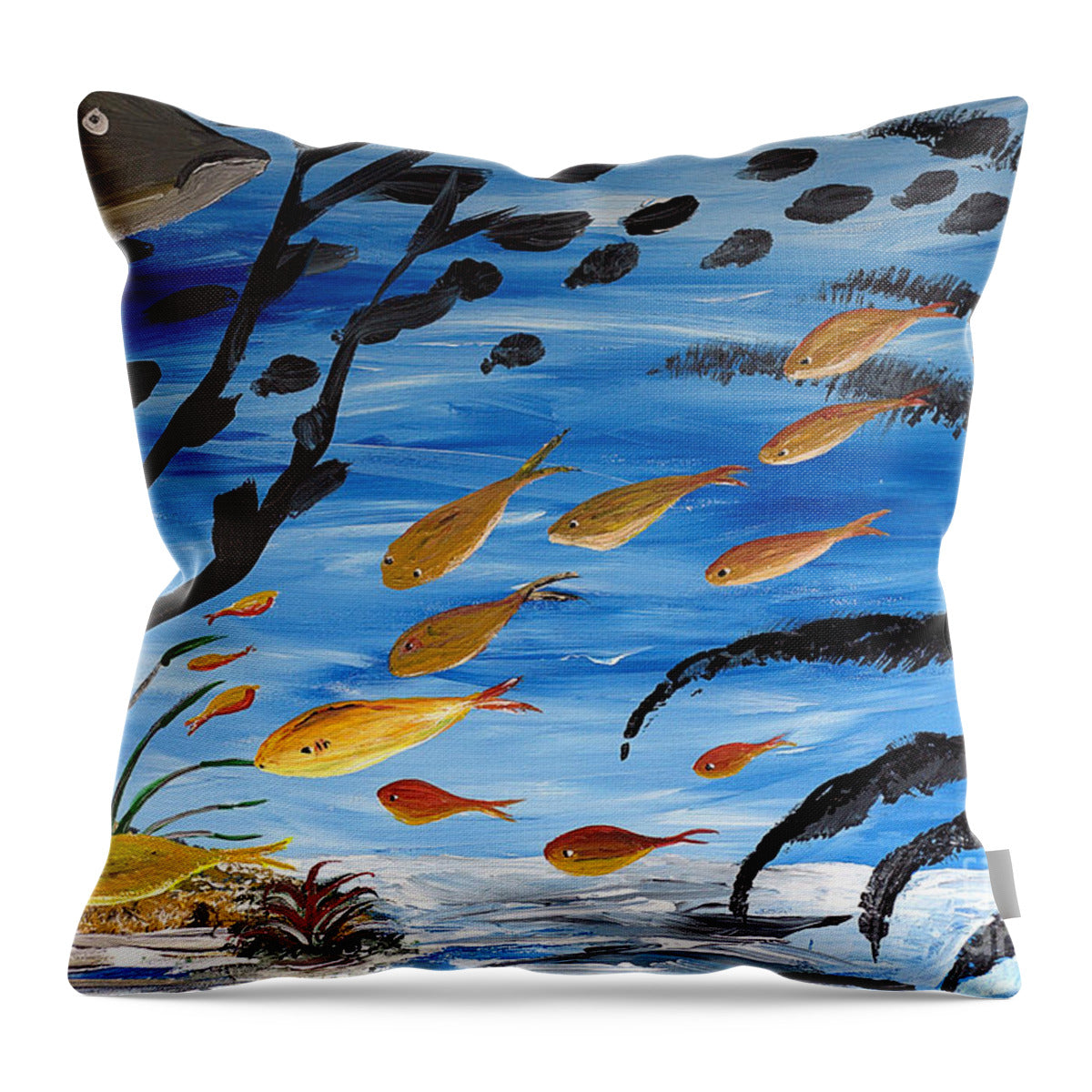 Fish in Hiding - Throw Pillow