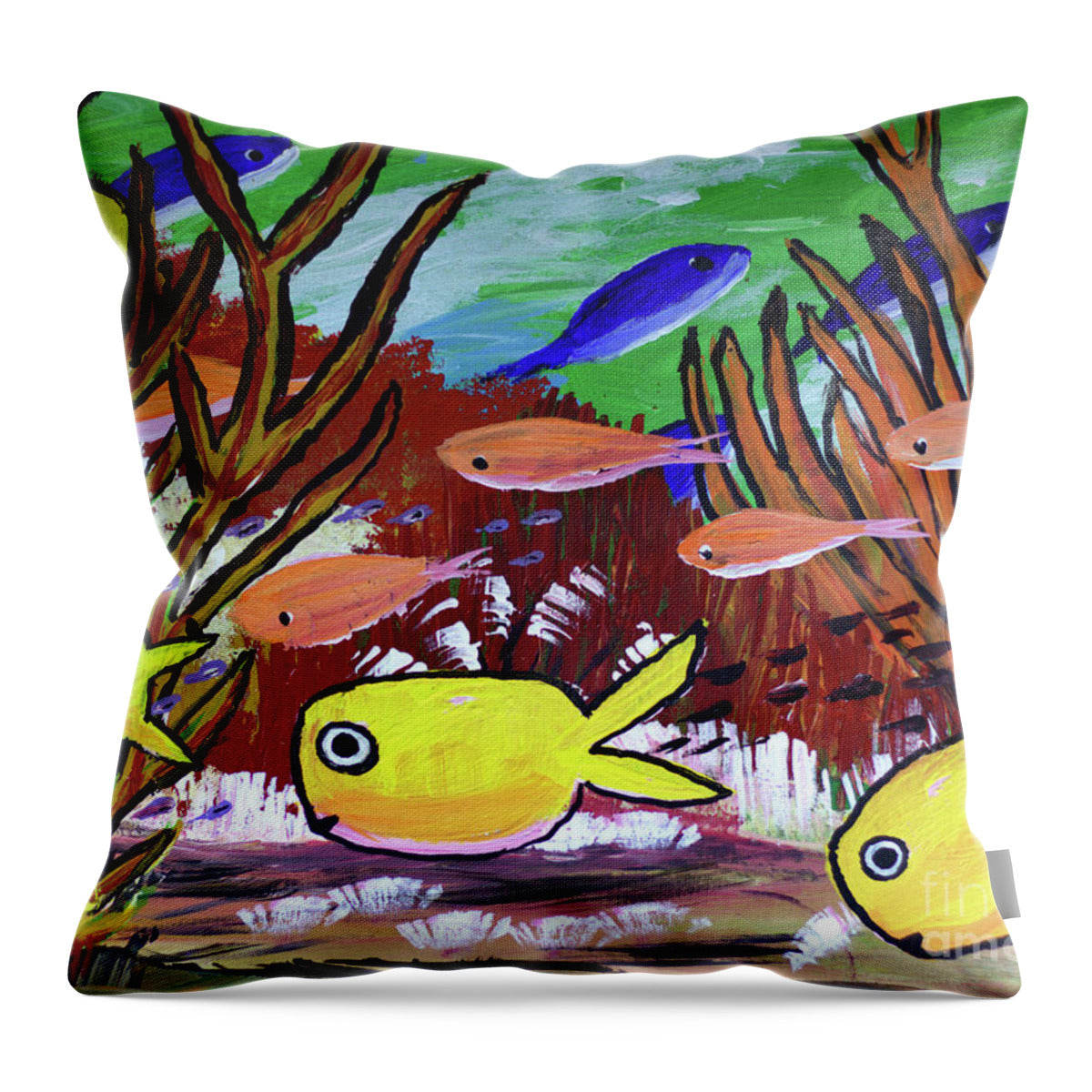 Fish n  Hiding - Throw Pillow