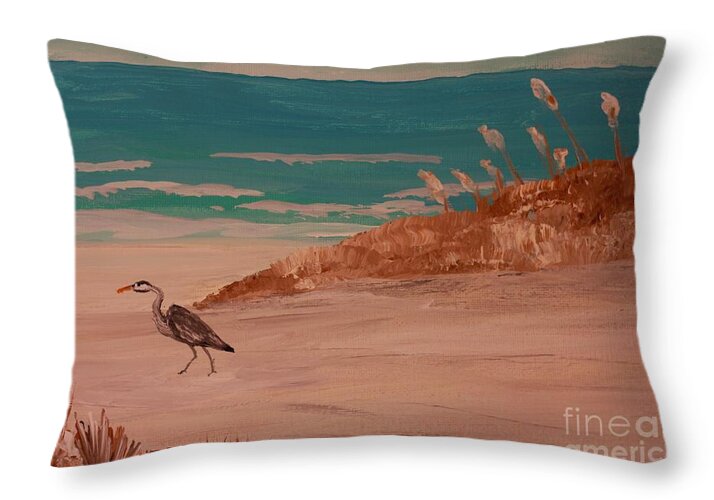 Fred the Heron - Throw Pillow