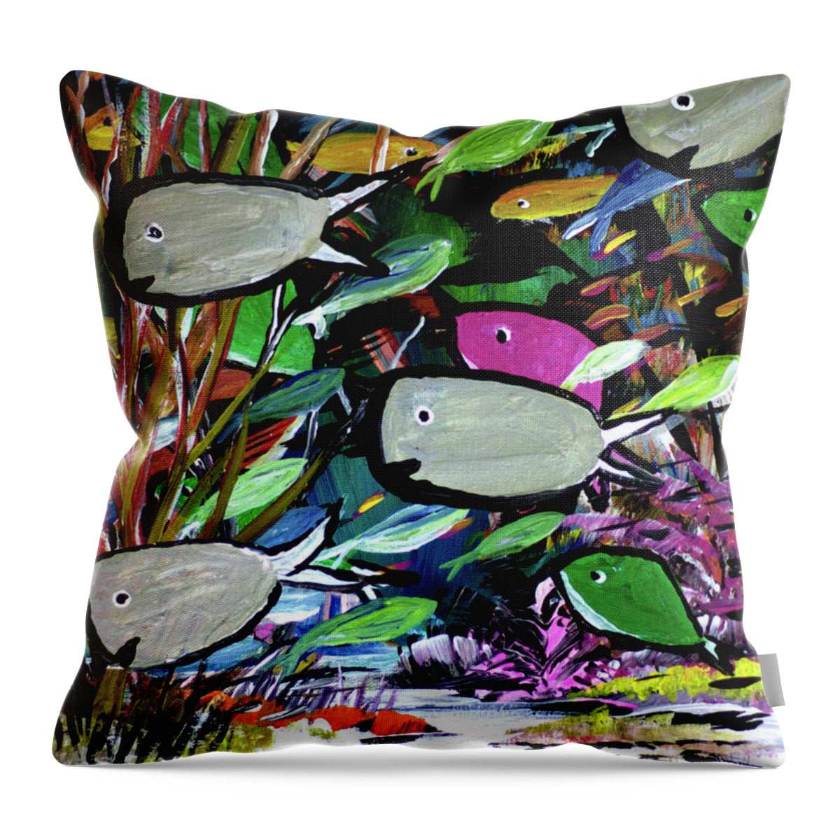 Gray Fish - Throw Pillow