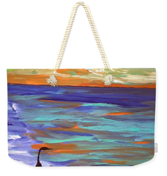 Heron at Sunset by the Sea - Weekender Tote Bag