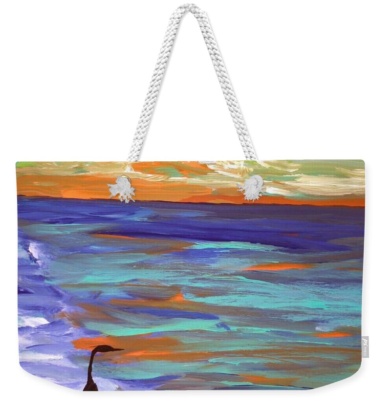 Heron at Sunset by the Sea - Weekender Tote Bag