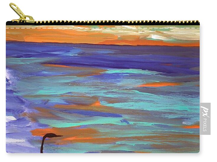 Heron at Sunset by the Sea - Zip Pouch