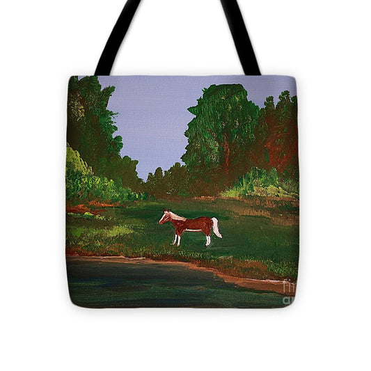 Horse out Standing in his Field - Tote Bag
