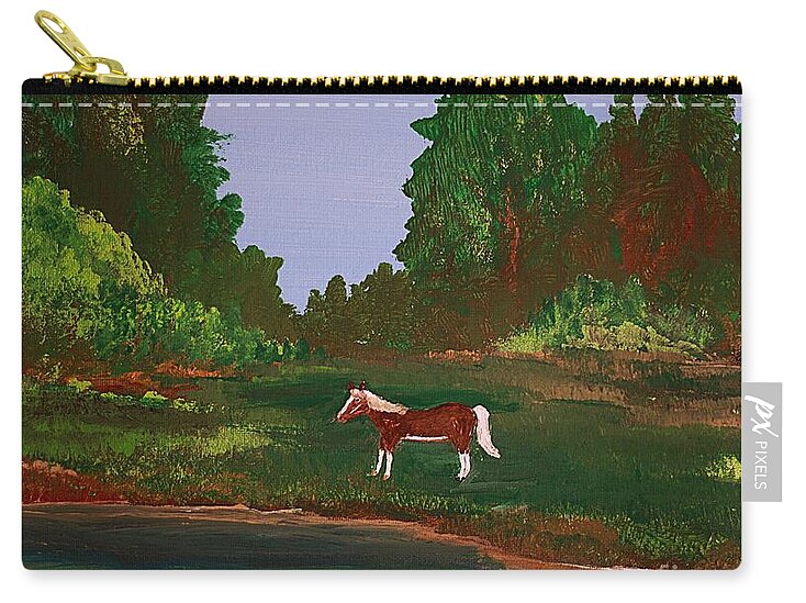 Horse out Standing in his Field - Zip Pouch