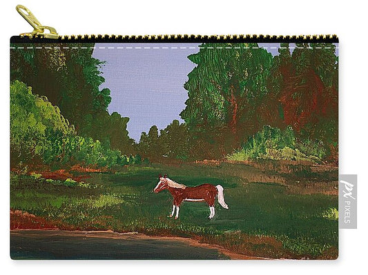 Horse out Standing in his Field - Zip Pouch