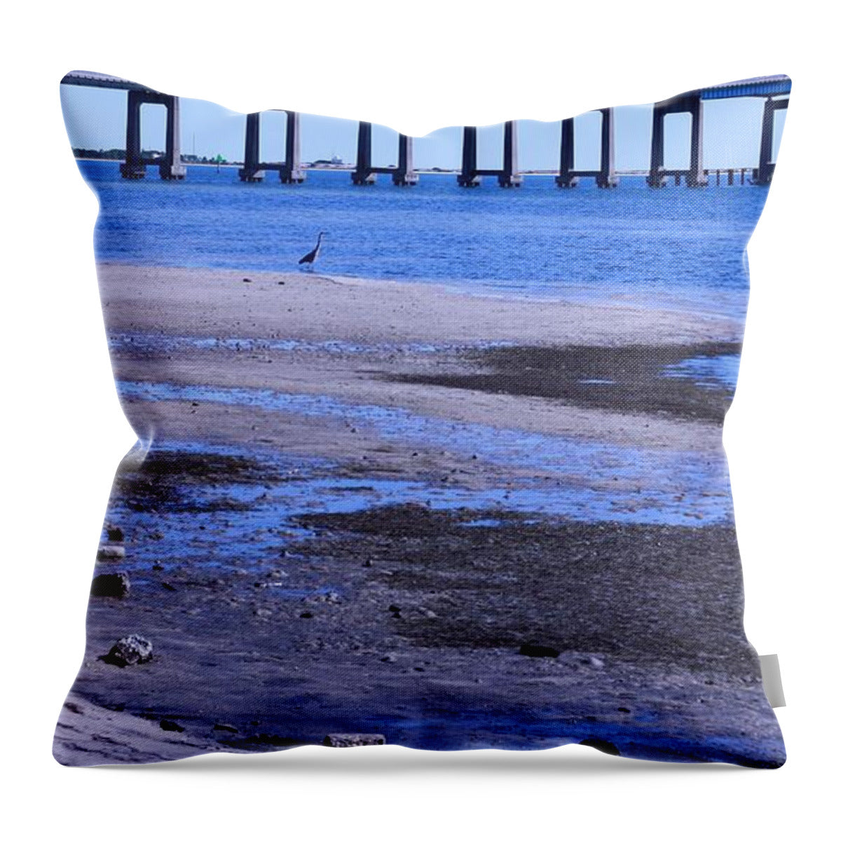 Low Tide on Santa Rosa Sound - Throw Pillow