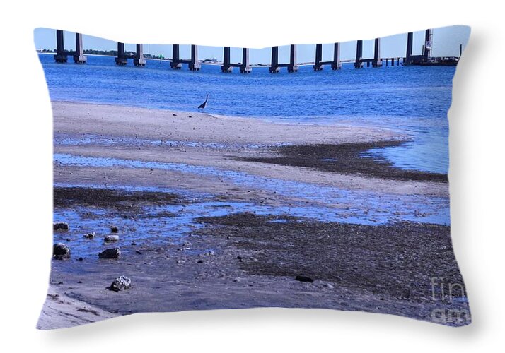 Low Tide on Santa Rosa Sound - Throw Pillow