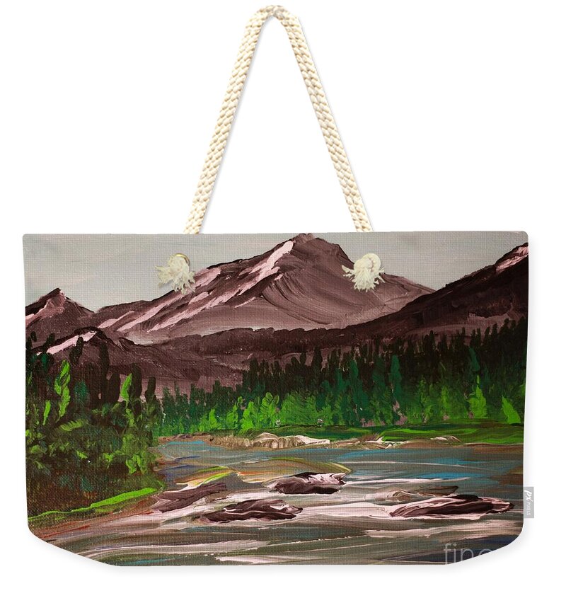 Mountain Landscape with River - Weekender Tote Bag