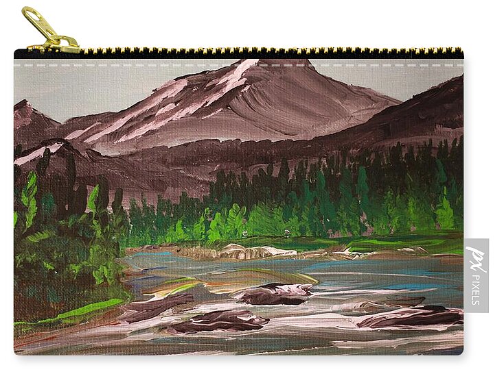 Mountain Landscape with River - Zip Pouch