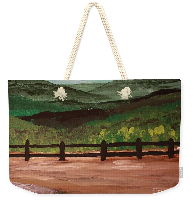 Mountain View Beyond the Fence - Weekender Tote Bag