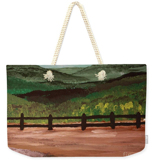 Mountain View Beyond the Fence - Weekender Tote Bag