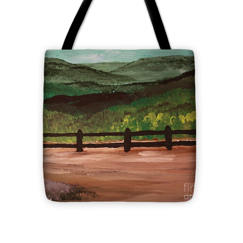 Mountain View Beyond the Fence - Tote Bag