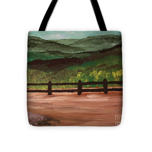 Mountain View Beyond the Fence - Tote Bag