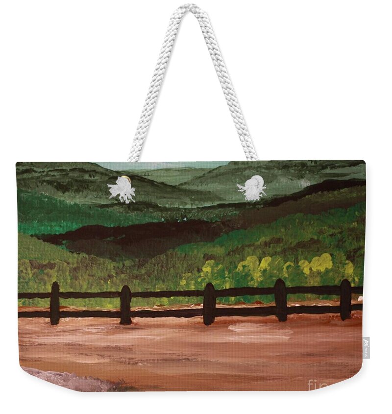 Mountain View Beyond the Fence - Weekender Tote Bag