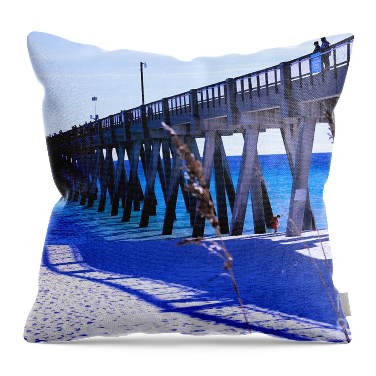 Navarre Beach Pier - Throw Pillow