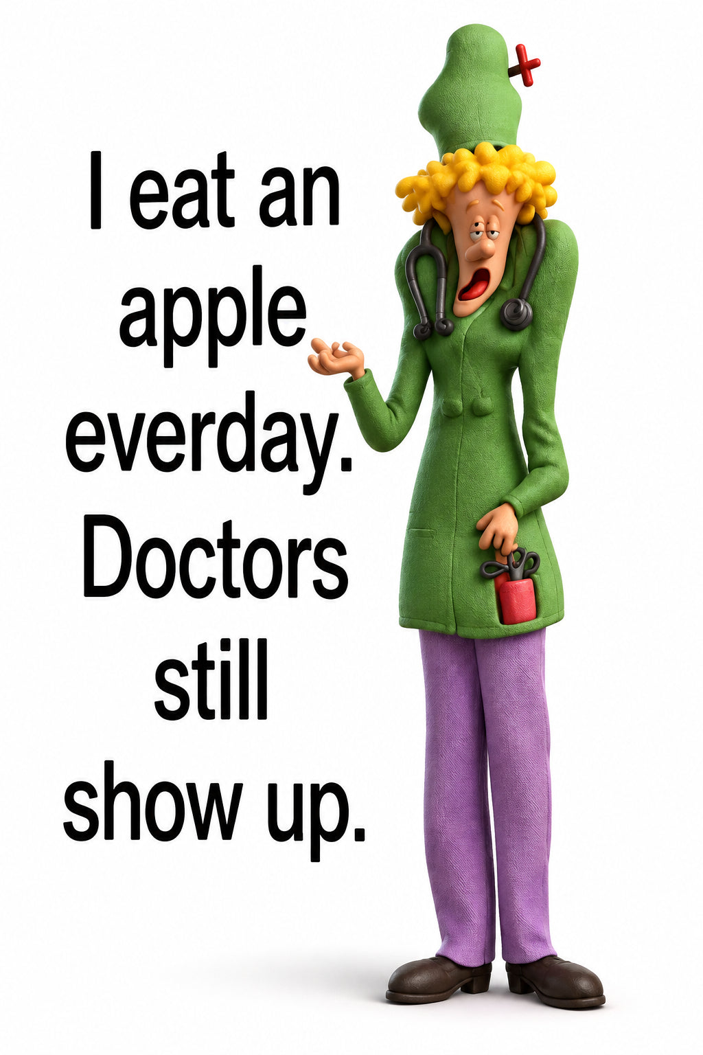 Nurse Hazel: I Eat an Apple Everyday Print