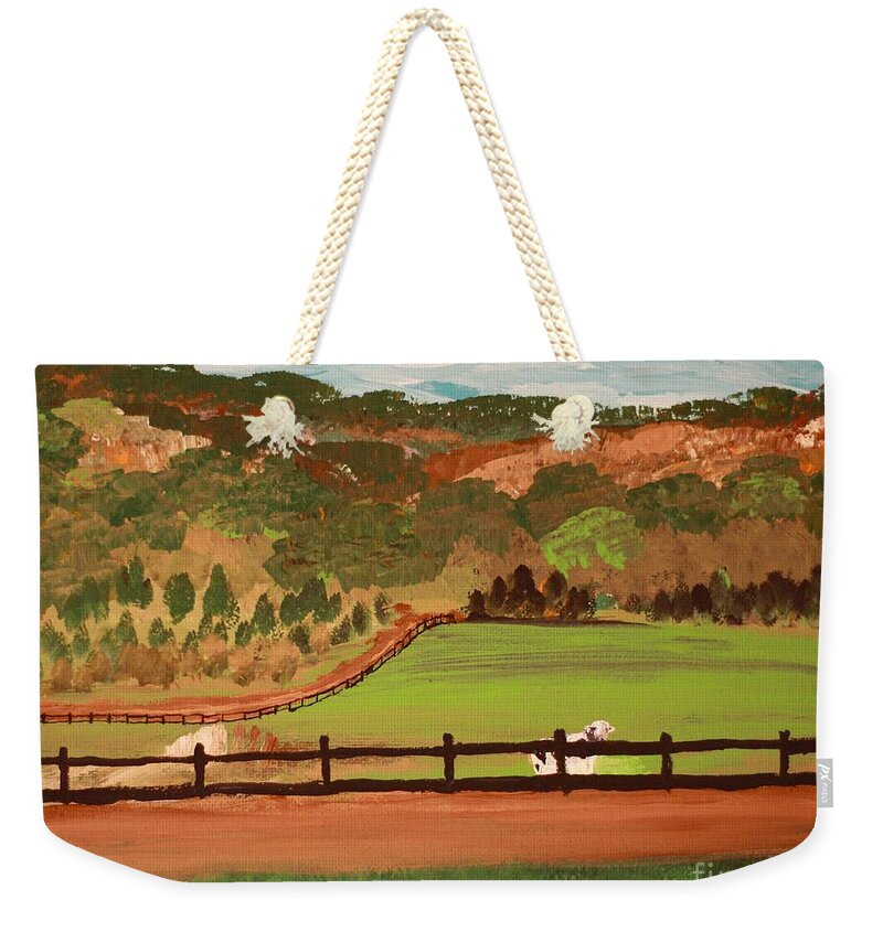 Pastoral Landscape with Wooden Fence - Weekender Tote Bag