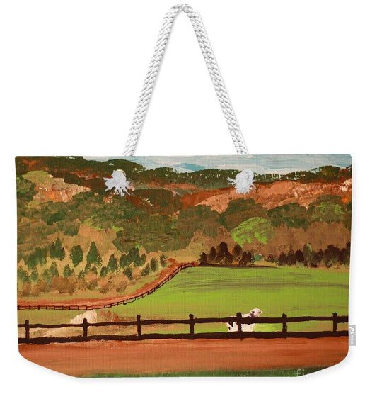 Pastoral Landscape with Wooden Fence - Weekender Tote Bag