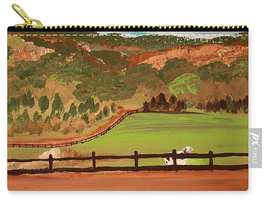Pastoral Landscape with Wooden Fence - Zip Pouch