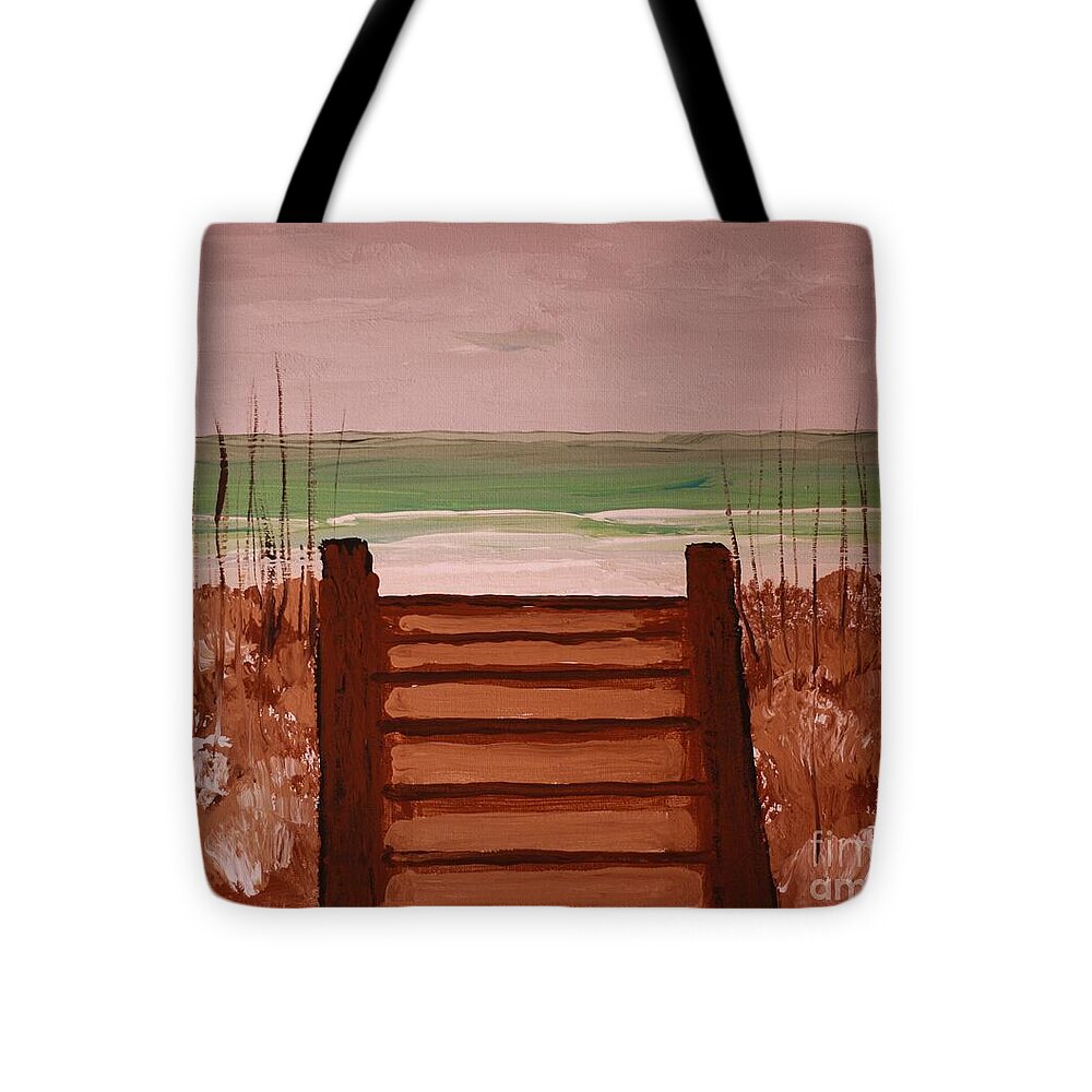 Pathway to Tranquil Beach - Tote Bag