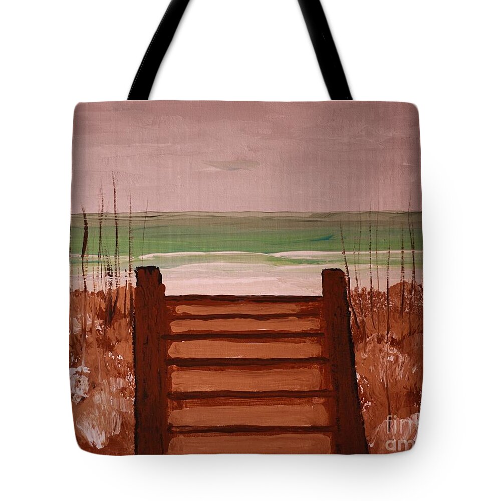 Pathway to Tranquil Beach - Tote Bag